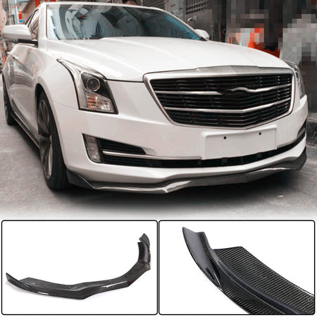 Cadillac ATS Base 2013-2019 Front Bumper Lip Carbon Fiber-Ahacarbon