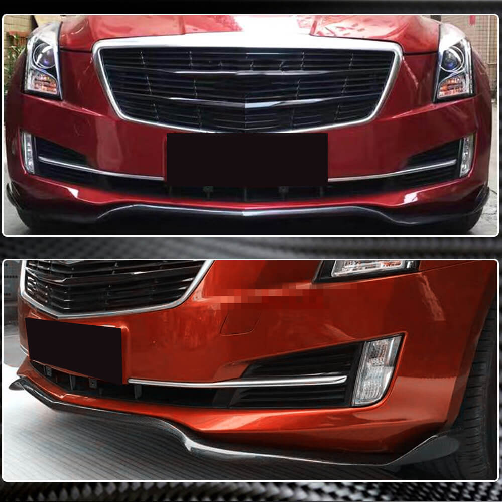 Cadillac ATS Base 2013-2019 Front Bumper Lip Carbon Fiber-Ahacarbon