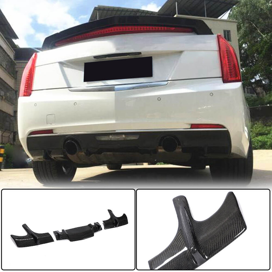 Cadillac ATS Base Sedan 2013-2019 Rear Bumper Diffuser Carbon Fiber-Ahacarbon