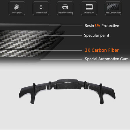 Cadillac ATS Base Sedan 2013-2019 Rear Bumper Diffuser Carbon Fiber-Ahacarbon