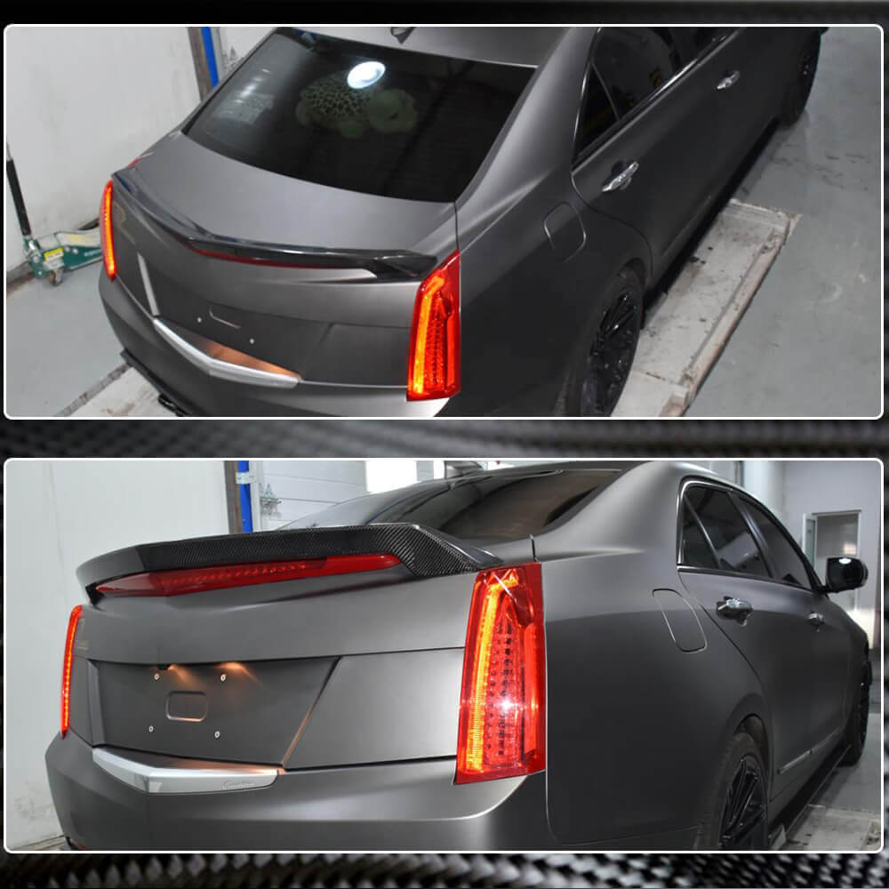 Cadillac ATS Sedan 2013-2019 Rear Trunk Spoiler Carbon Fiber-Ahacarbon