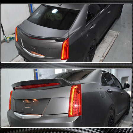 Cadillac ATS Sedan 2013-2019 Rear Trunk Spoiler Carbon Fiber-Ahacarbon