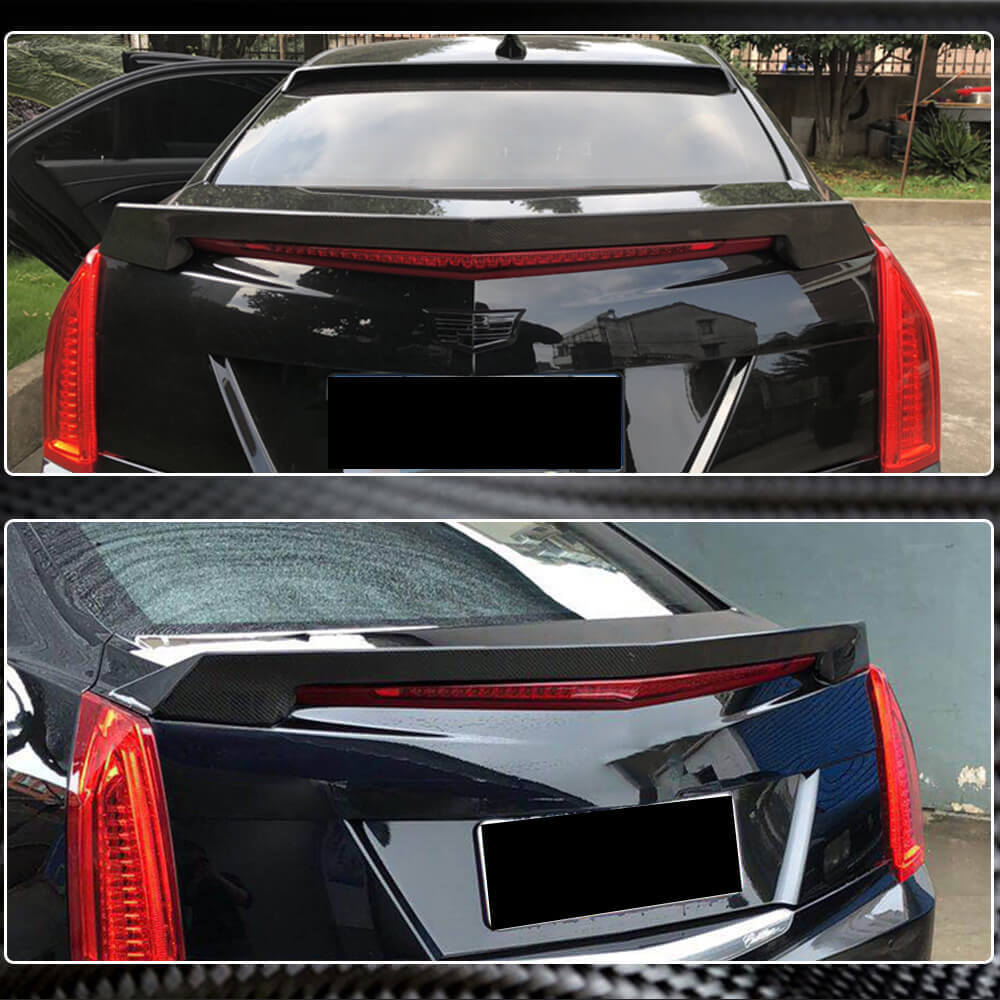 Cadillac ATS Sedan 2013-2019 Rear Trunk Spoiler Carbon Fiber-Ahacarbon
