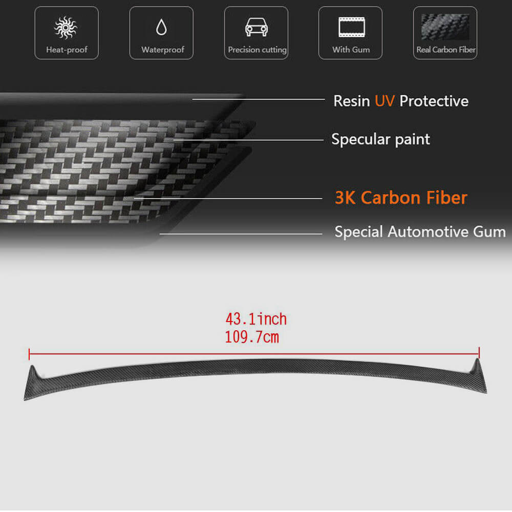 Cadillac ATS Sedan 2013-2019 Rear Roof Spoiler Carbon Fiber-Ahacarbon