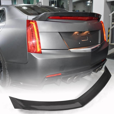 Cadillac ATS Sedan 2013-2019 Rear Trunk Spoiler Carbon Fiber-Ahacarbon