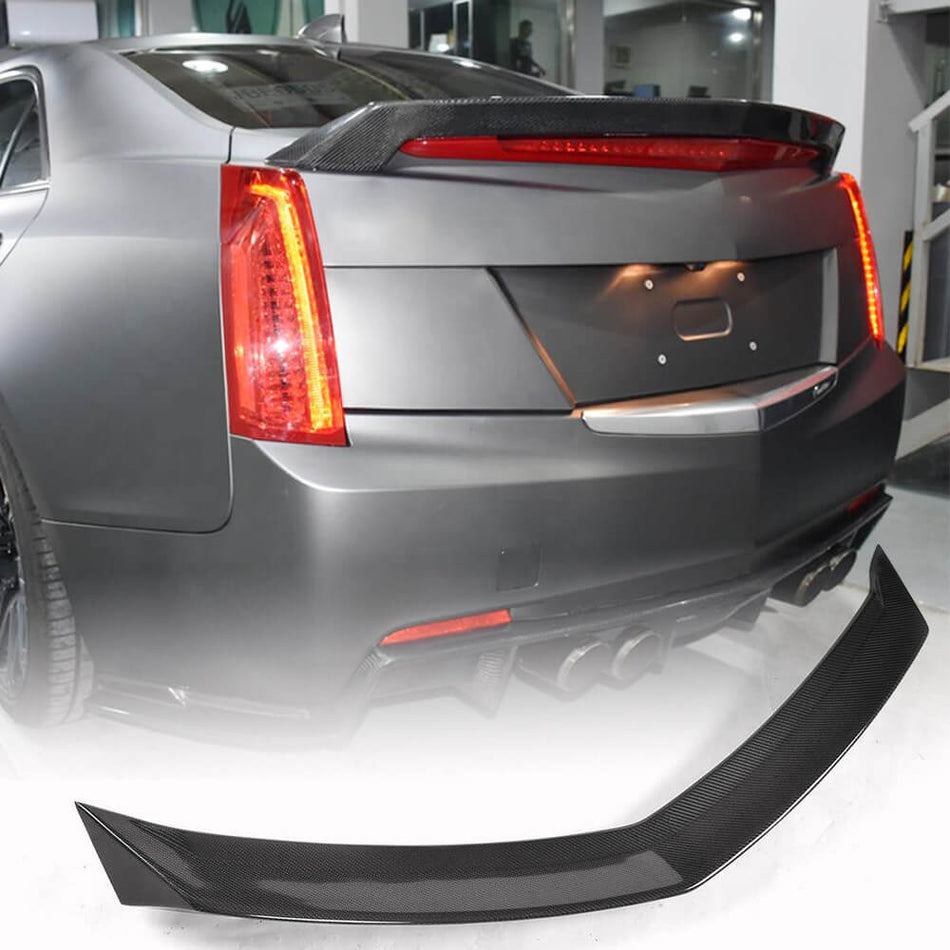Cadillac ATS Sedan 2013-2019 Rear Trunk Spoiler Carbon Fiber-Ahacarbon