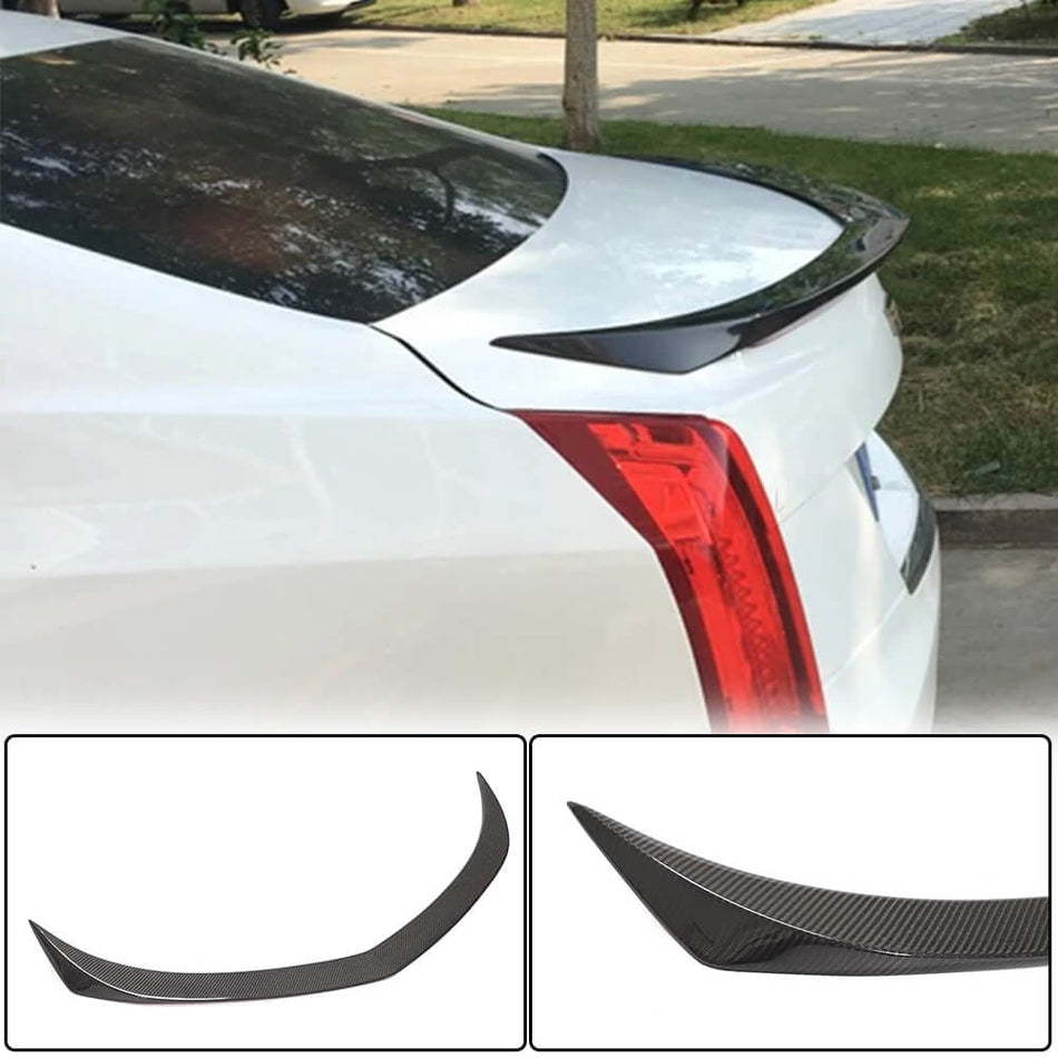 Cadillac ATS Sedan 2013-2019 Rear Trunk Spoiler Carbon Fiber-Ahacarbon