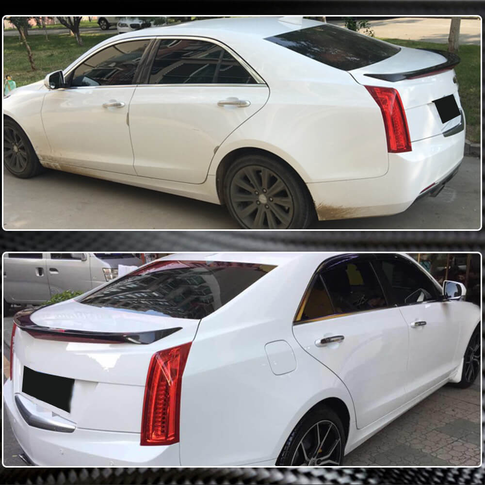 Cadillac ATS Sedan 2013-2019 Rear Trunk Spoiler Carbon Fiber-Ahacarbon