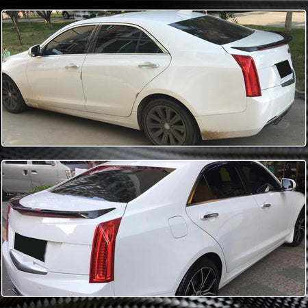 Cadillac ATS Sedan 2013-2019 Rear Trunk Spoiler Carbon Fiber-Ahacarbon