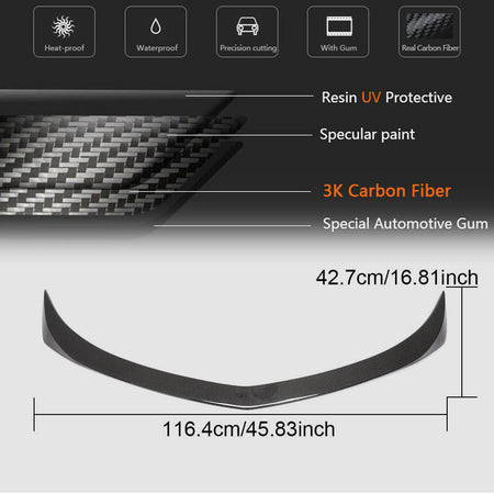 Cadillac ATS Sedan 2013-2019 Rear Trunk Spoiler Carbon Fiber-Ahacarbon