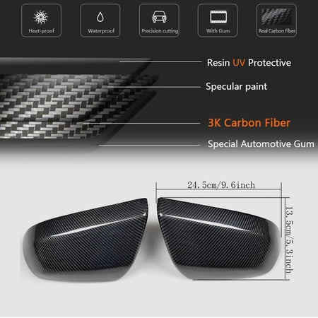 Cadillac ATS Sedan 2013-2019 Mirror Covers Carbon Fiber-Ahacarbon