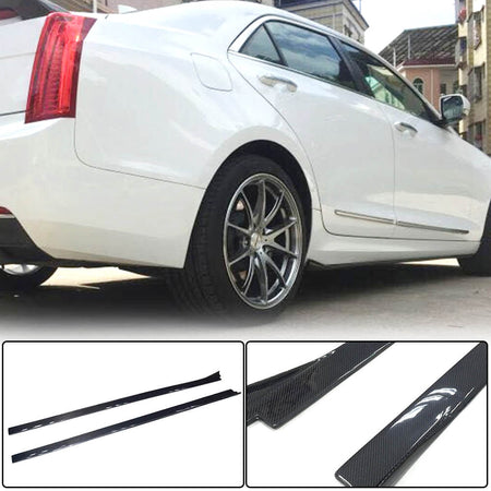 Cadillac ATS Sedan 2013-2019 Side Skirts Carbon Fiber-Ahacarbon