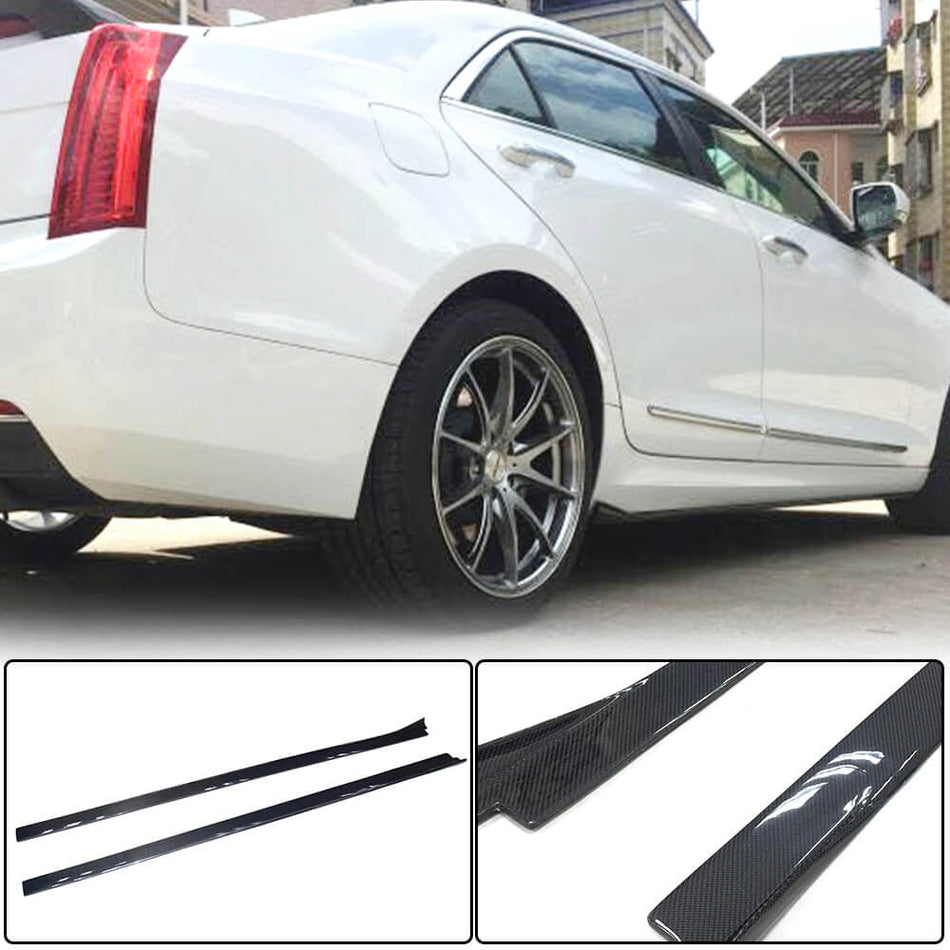 Cadillac ATS Sedan 2013-2019 Side Skirts Carbon Fiber-Ahacarbon