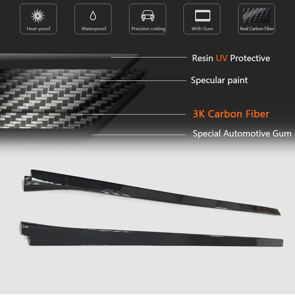 Cadillac ATS Sedan 2013-2019 Side Skirts Carbon Fiber-Ahacarbon