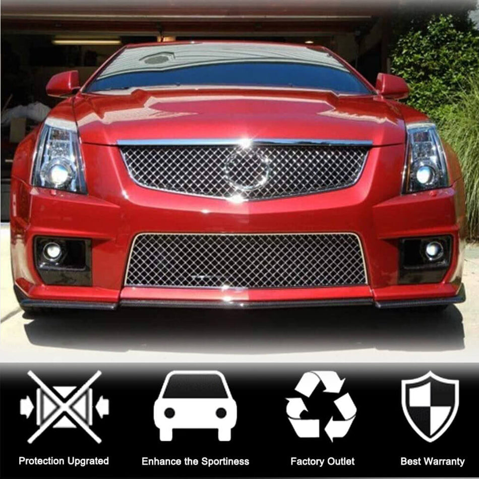 Cadillac CTS V Coupe Sedan 2009-2015 Front Bumper Splitters Carbon Fiber-Ahacarbon