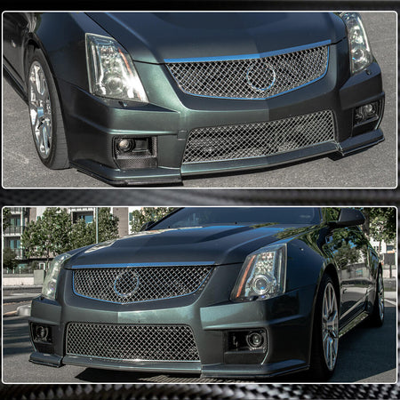 Cadillac CTS V Coupe Sedan 2009-2015 Front Bumper Splitters Carbon Fiber-Ahacarbon