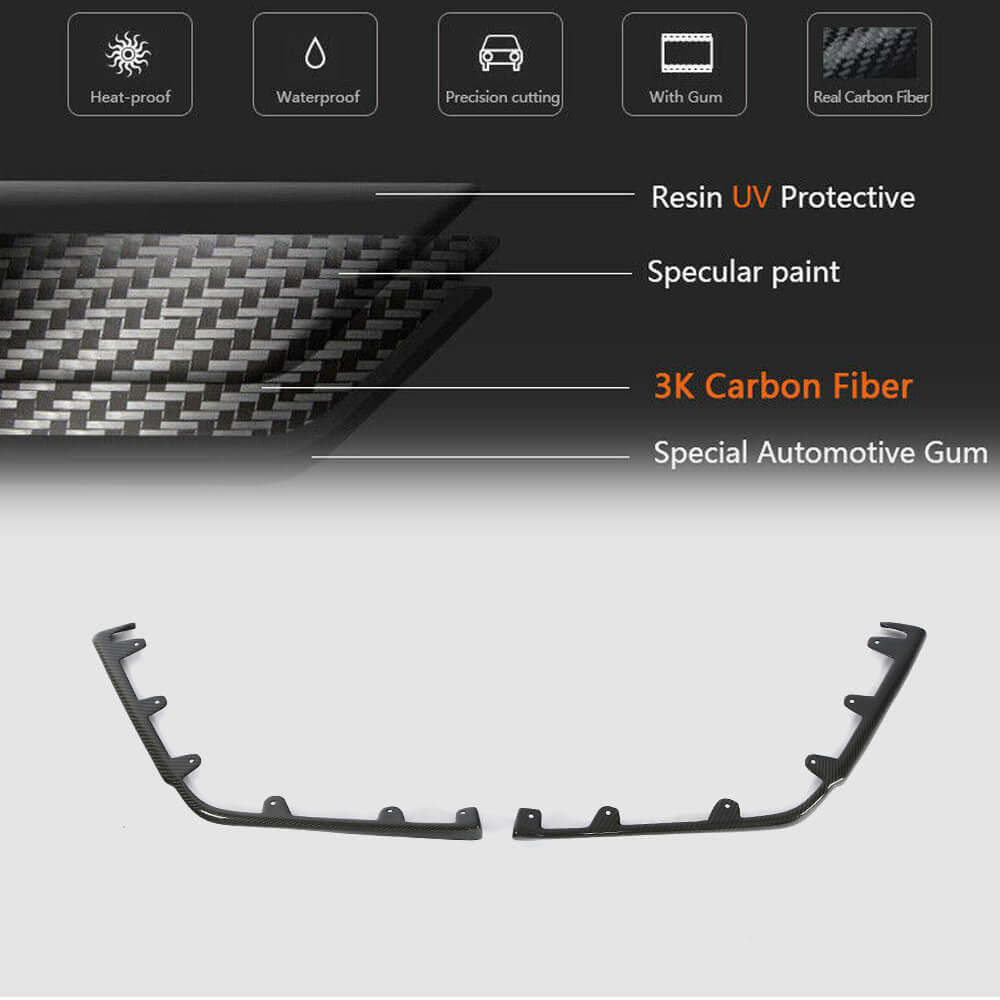 Cadillac CTS V Coupe Sedan 2009-2015 Front Bumper Splitters Carbon Fiber-Ahacarbon