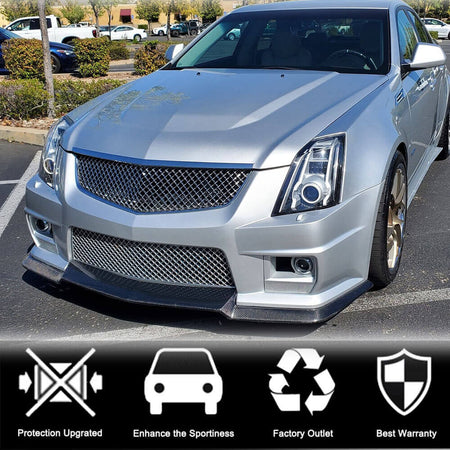 Cadillac CTS-V Sedan 2016-2019 Front Bumper Lip Carbon Fiber-Ahacarbon