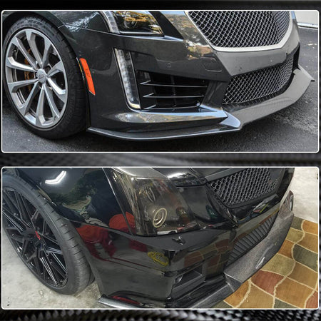 Cadillac CTS-V Sedan 2016-2019 Front Bumper Lip Carbon Fiber-Ahacarbon