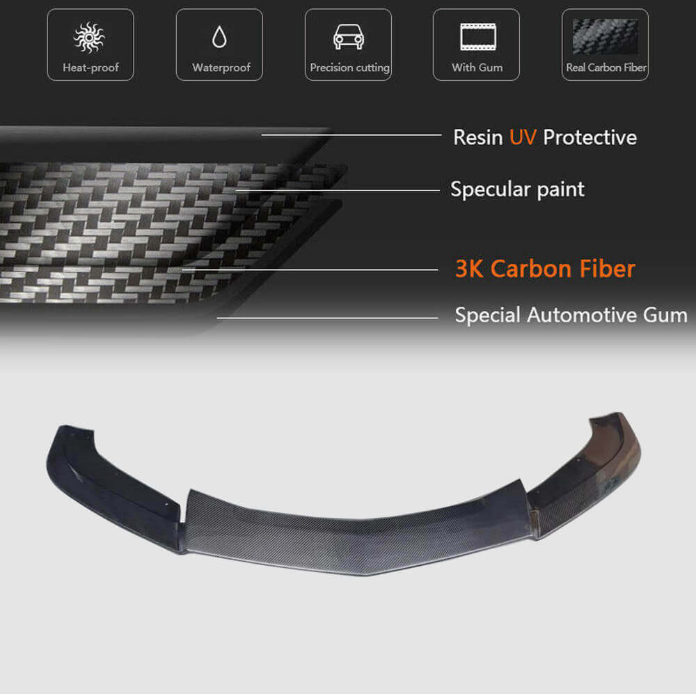 Cadillac CTS-V Sedan 2016-2019 Front Bumper Lip Carbon Fiber-Ahacarbon