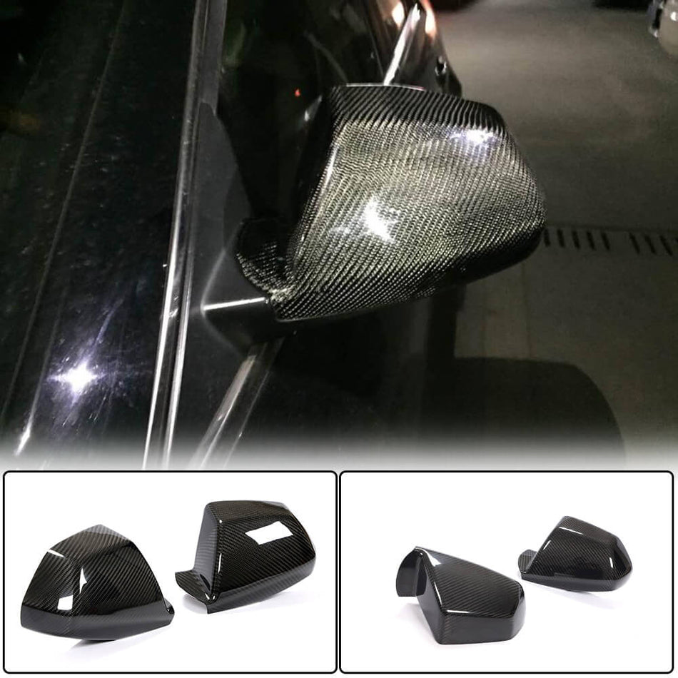 Cadillac CTS Coupe 2009-2014 Mirror Covers Add-on Style Dry Carbon Fiber-Ahacarbon