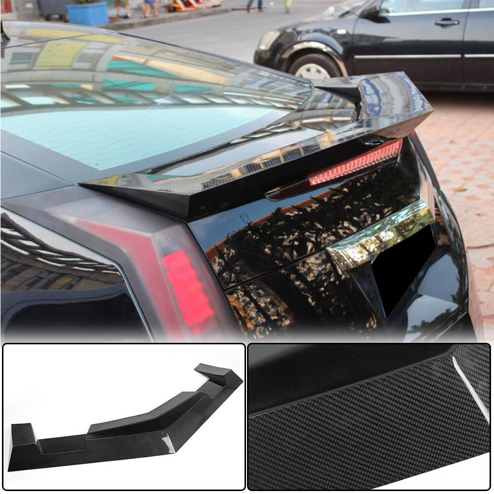 Cadillac CTS Non-V Coupe 2009-2015 Rear Trunk Spoiler Carbon Fiber-Ahacarbon
