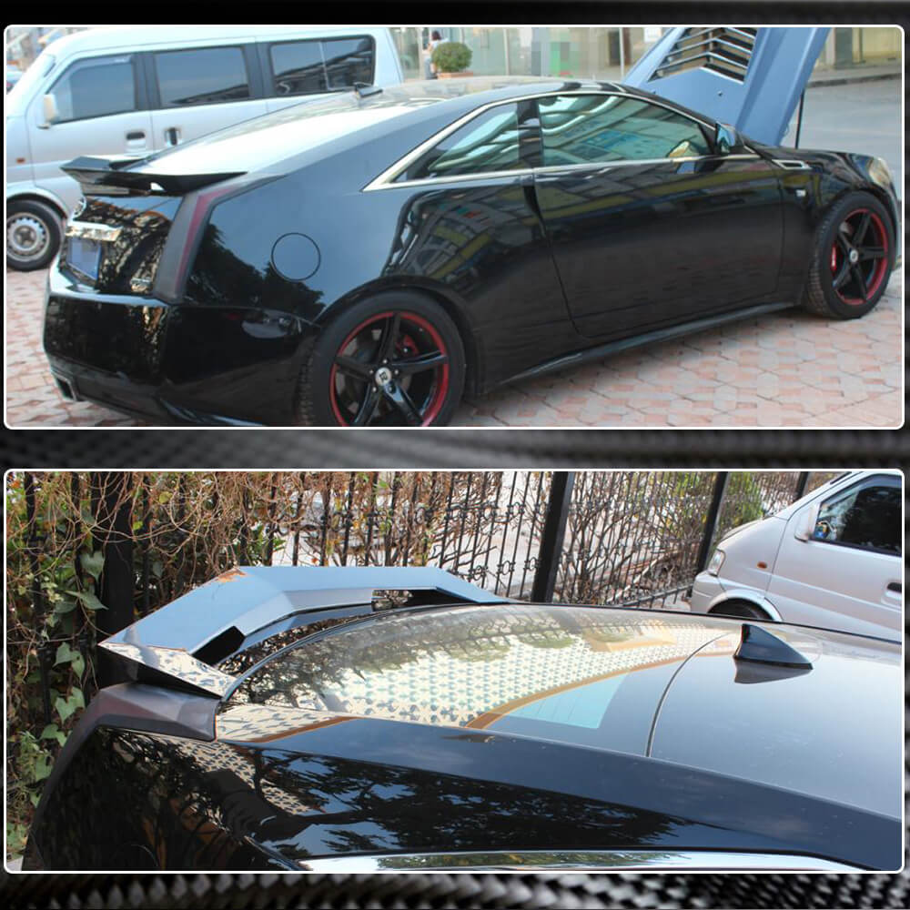 Cadillac CTS Non-V Coupe 2009-2015 Rear Trunk Spoiler Carbon Fiber-Ahacarbon