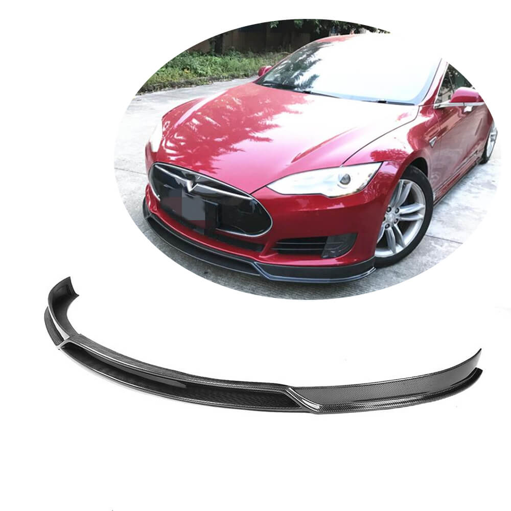 Tesla Model S 2012-2015 Front Bumper Lip Carbon Fiber-Ahacarbon
