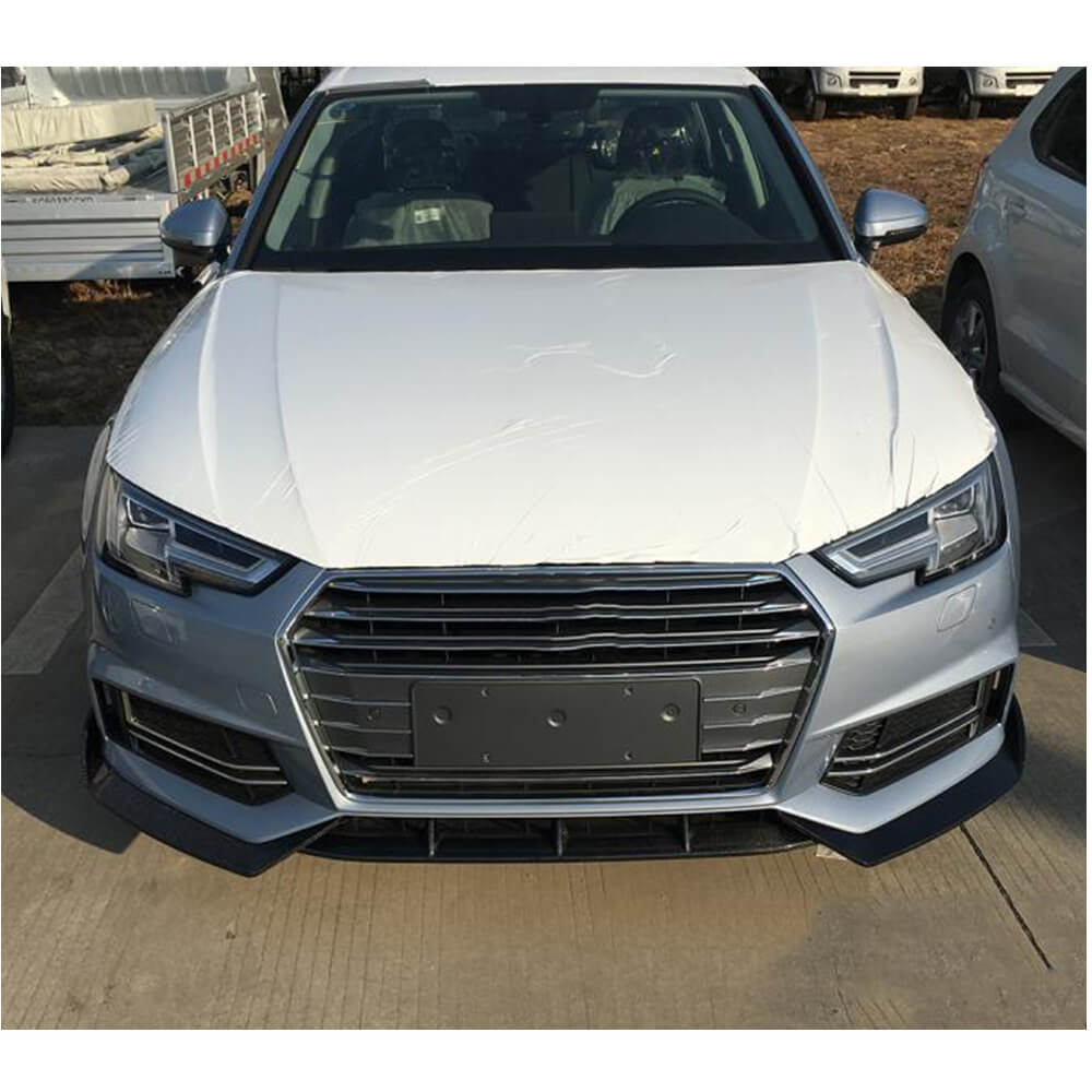 Audi S4 A4 Sline B9 Sedan 2017-2020 Front Bumper Lip Carbon Fiber-Ahacarbon