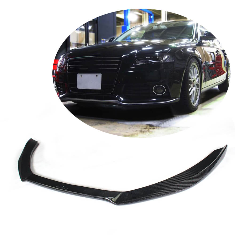 Audi S4 A4 B8 Sline Sedan Pre-facelift 2009-2012 Front Bumper Lip Carbon Fiber-Ahacarbon