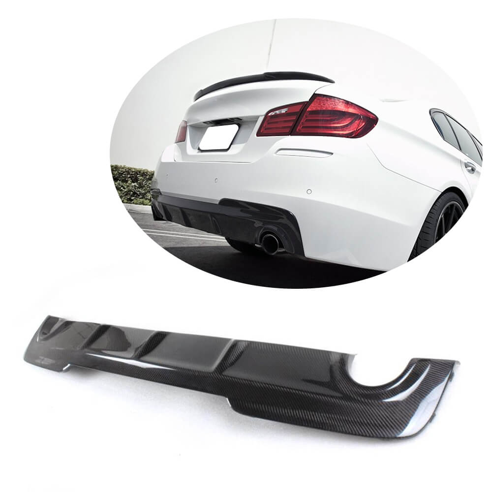 BMW 5 Series F10 M Sport Sedan 2012-2016 Rear Bumper Diffuser Carbon Fiber-Ahacarbon