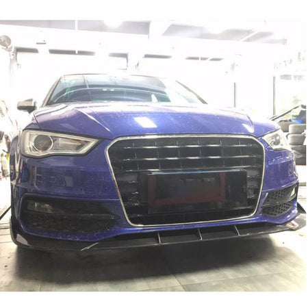 Audi S3 A3 Sline 8V Hatchback 2014-2016 Front Bumper Lip Carbon Fiber-Ahacarbon