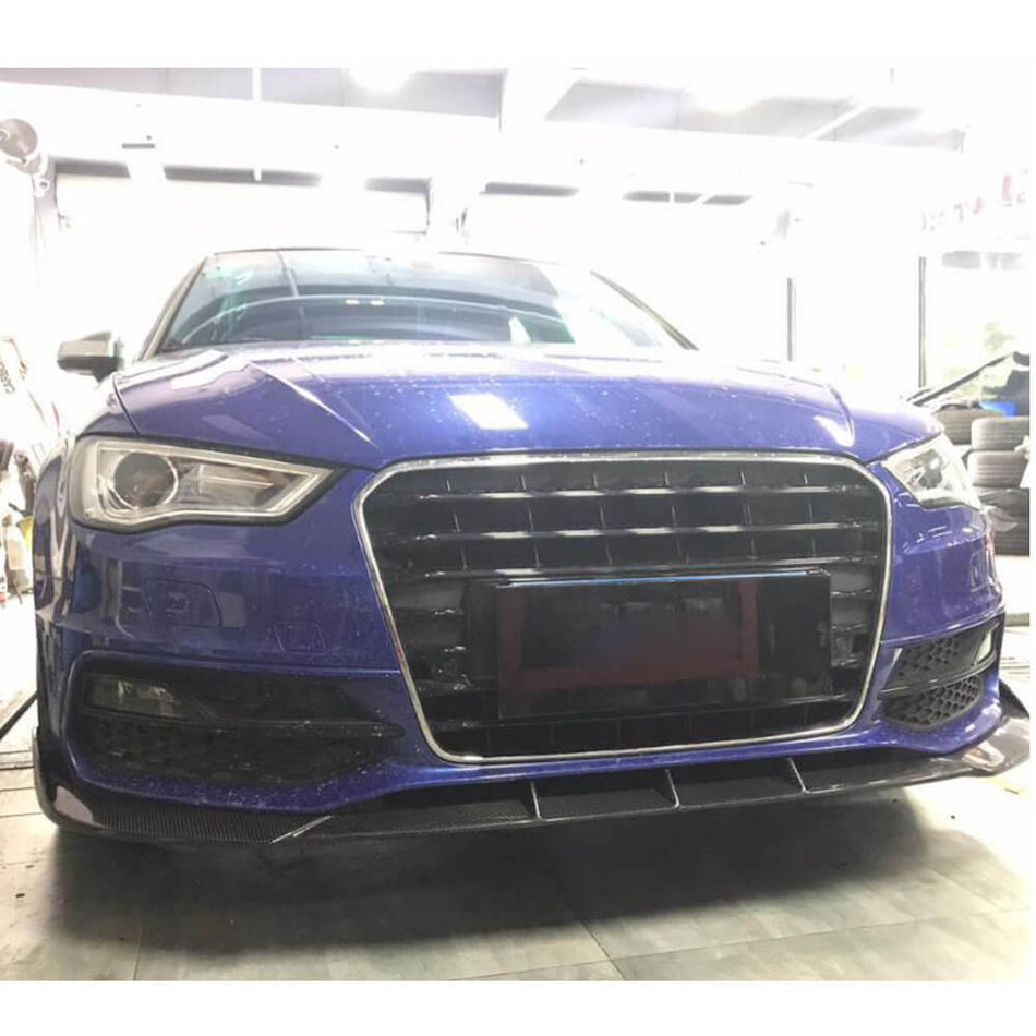 Audi S3 A3 Sline 8V Hatchback 2014-2016 Front Bumper Lip Carbon Fiber-Ahacarbon