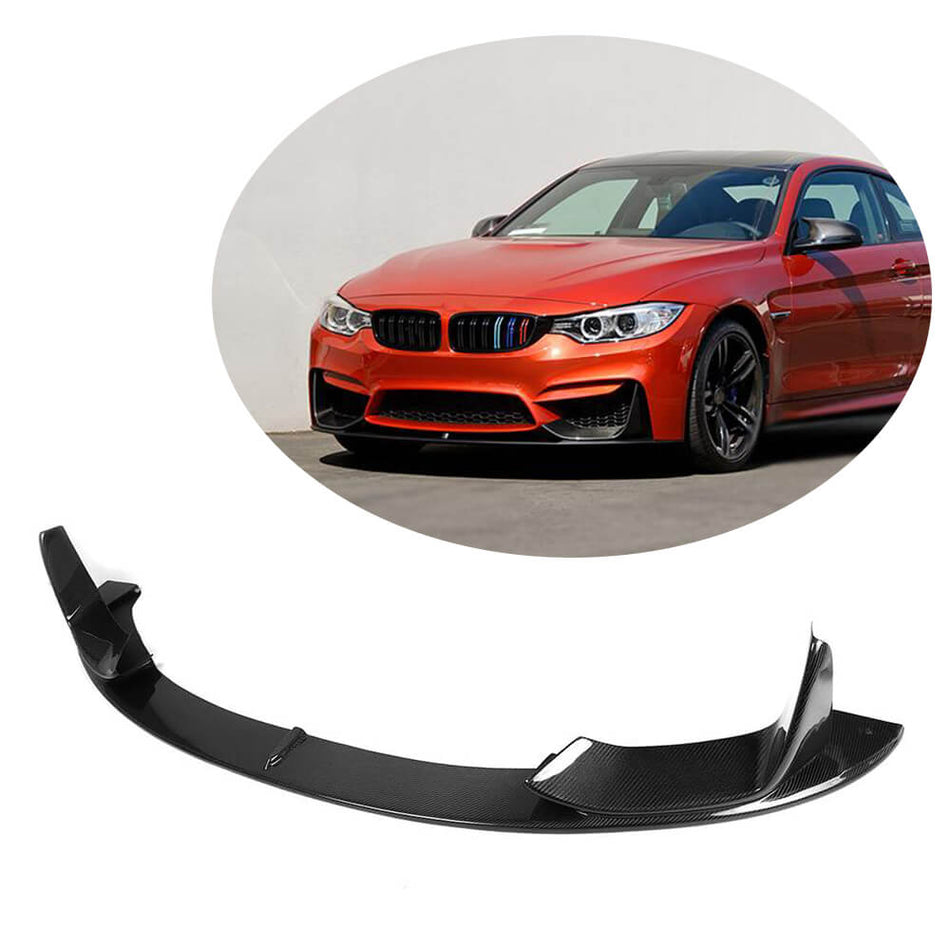 BMW F80 M3 F82 F83 M4 2014-2019 Front Bumper Lip Carbon Fiber-Ahacarbon