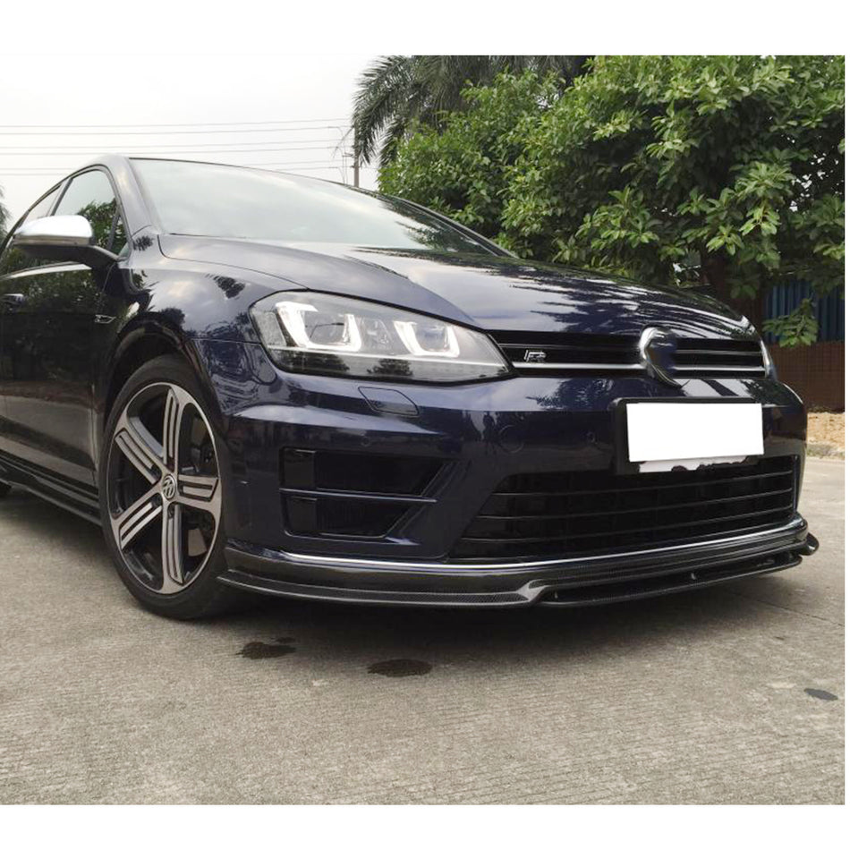 Volkswagen VW Golf 7 MK7 R R-line 2014-2016 Front Bumper Lip Carbon Fiber-Ahacarbon