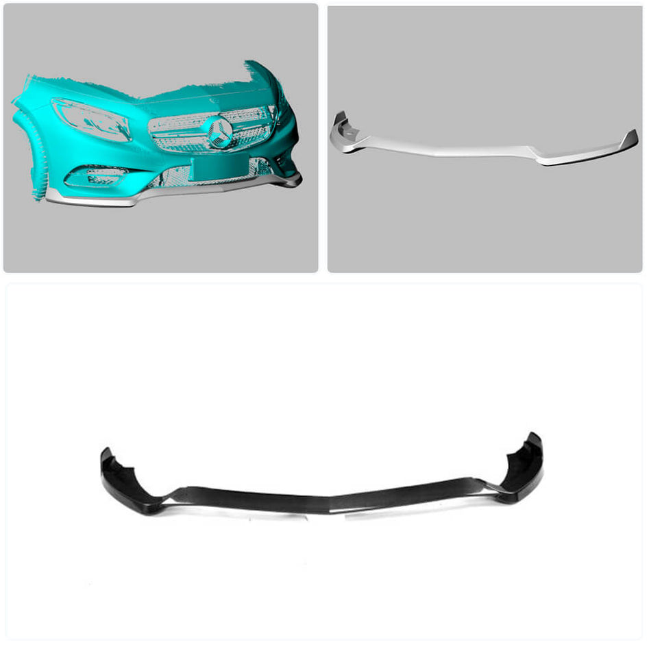 Mercedes Benz C217 S400 S500 S550 Sport Coupe Pre-facelift 2014-2017 Front Bumper Lip Carbon Fiber/FRP-Ahacarbon