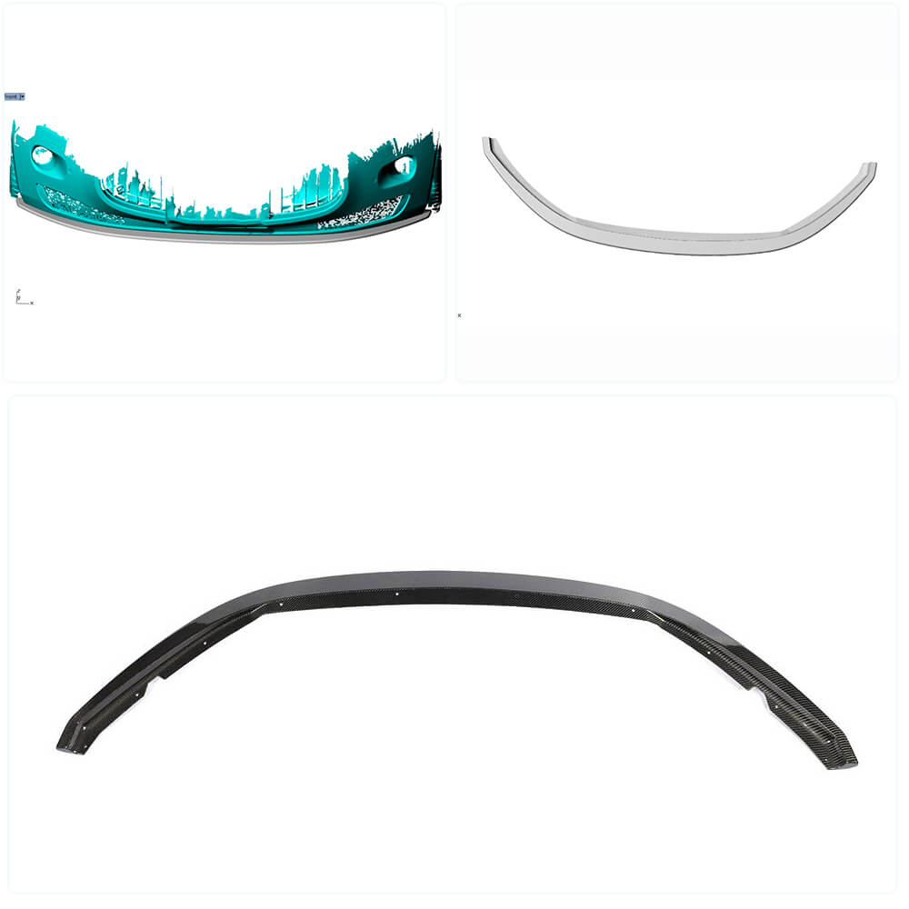 Maserati GranTurismo GT Base 2007-2009 Front Bumper Lip Carbon Fiber-Ahacarbon
