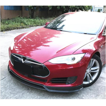 Tesla Model S 2012-2015 Front Bumper Lip Carbon Fiber-Ahacarbon