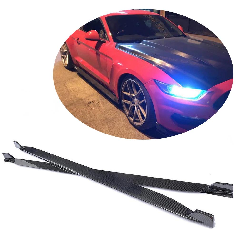 Ford Mustang V6 V8 GT 2-Door 2015-2017 Side Skirts Carbon Fiber-Ahacarbon