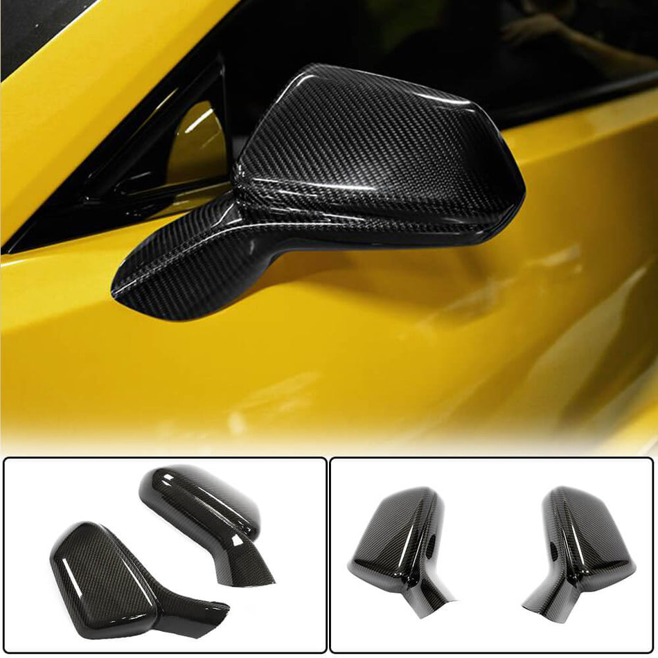 Chevrolet Camaro 2016-2019 Mirror Covers Add-on Dry Carbon Fiber-Ahacarbon