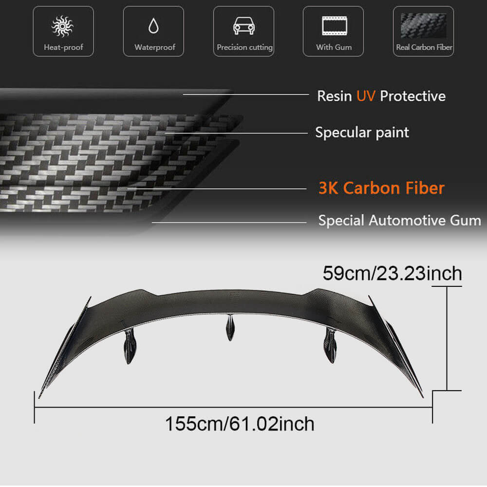 Chevrolet Camaro SS RS Coupe 2016-2019 Rear Trunk Spoiler Carbon Fiber-Ahacarbon