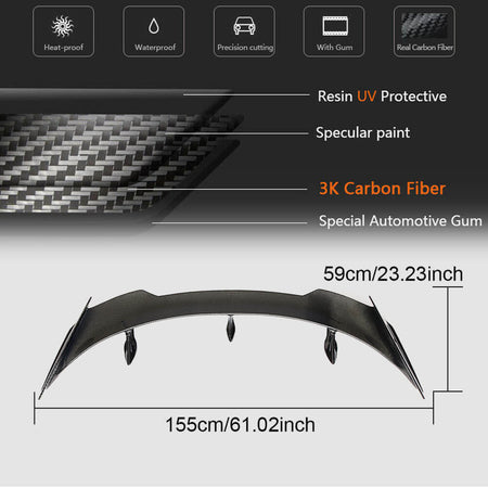 Chevrolet Camaro SS RS Coupe 2016-2019 Rear Trunk Spoiler Carbon Fiber-Ahacarbon