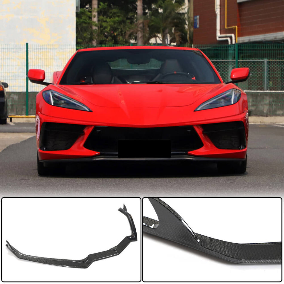Chevrolet Corvette C8 Stingray 2020UP Front Bumper Lip Carbon Fiber-Ahacarbon