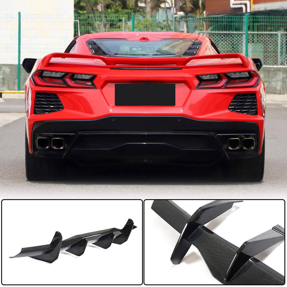 Chevrolet Corvette C8 Stingray 2020-2023 Rear Bumper Diffuser Lip Carbon Fiber/FRP-Ahacarbon
