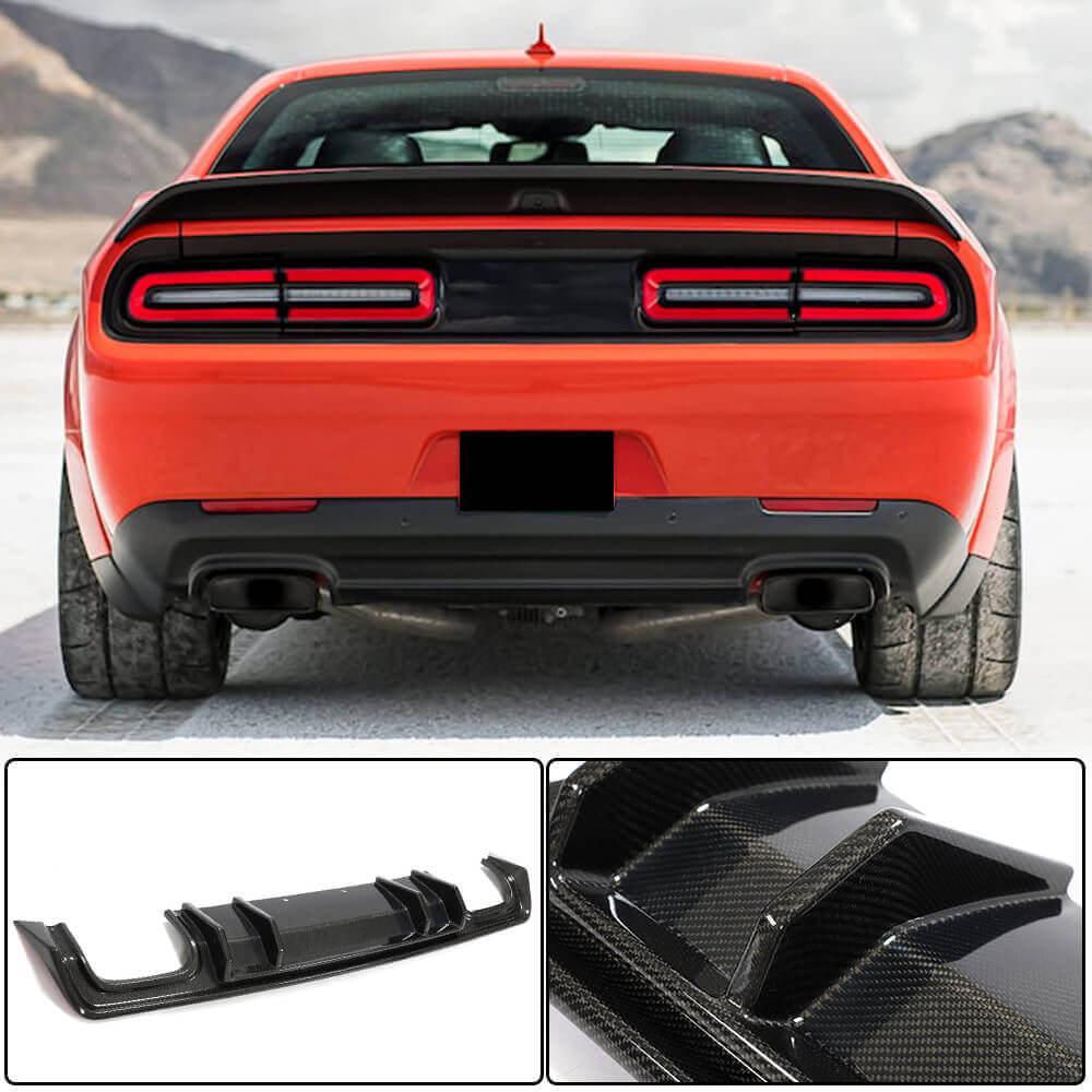 Dodge Challenger 2015-2022 Rear Bumper Diffuser Carbon Fiber-Ahacarbon