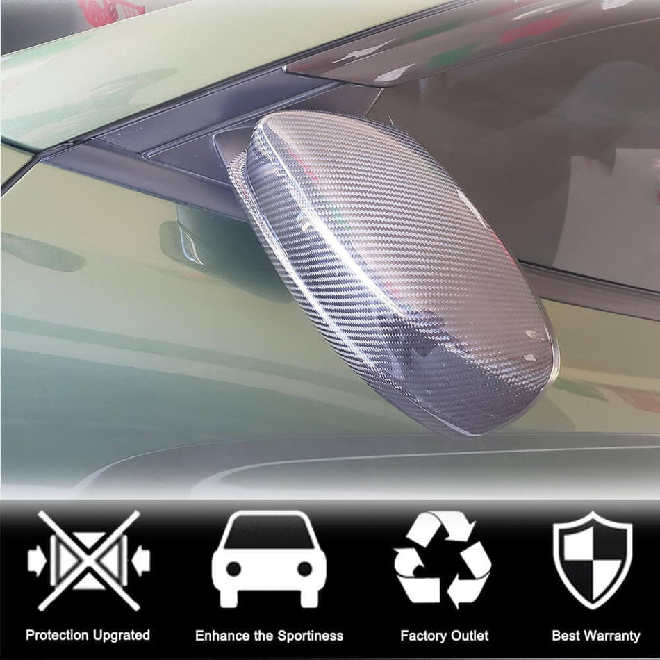 Dodge Charger Sedan 2011-2022 Mirror Covers Add-on Dry Carbon Fiber-Ahacarbon