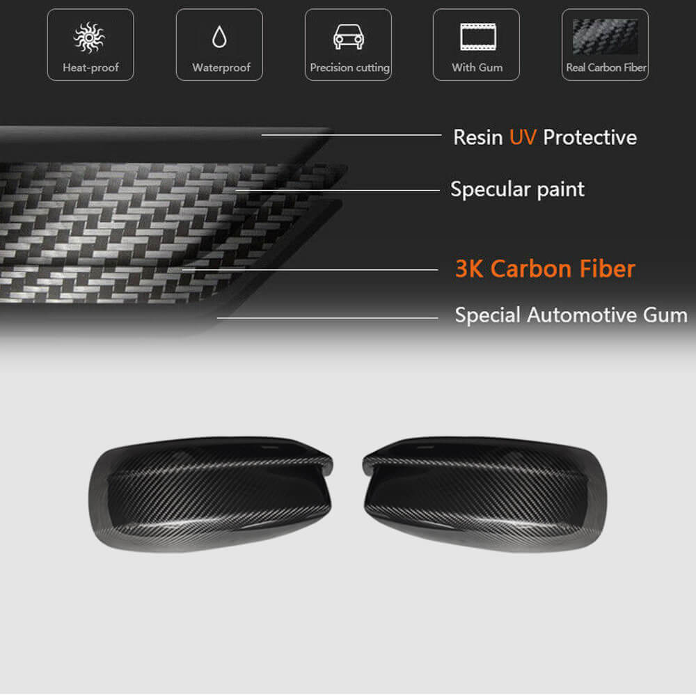 Dodge Charger Sedan 2011-2022 Mirror Covers Add-on Dry Carbon Fiber-Ahacarbon