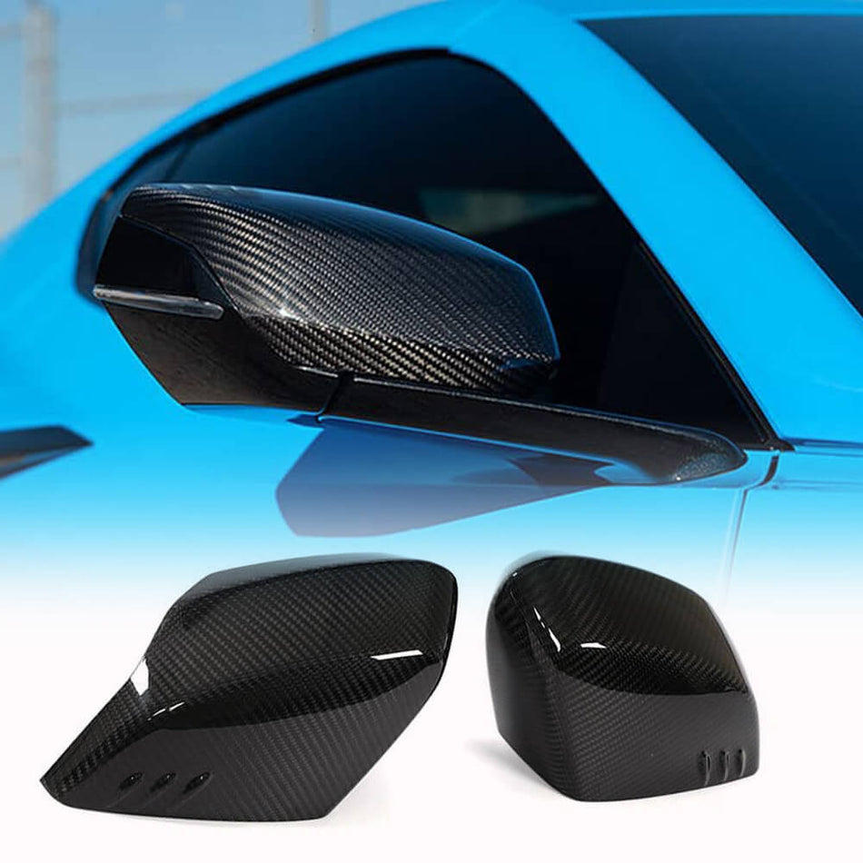 Chevrolet Corvette C8 2-Door 2020-2022 Mirror Covers Add-on Dry Carbon Fiber-Ahacarbon