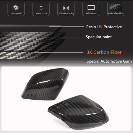 Chevrolet Corvette C8 2-Door 2020-2022 Mirror Covers Add-on Dry Carbon Fiber-Ahacarbon