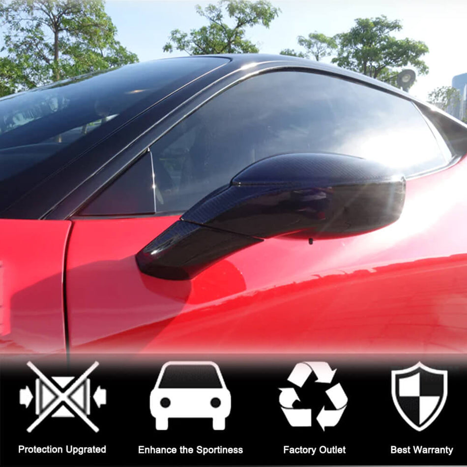 Ferrari 458 2011-2015 Mirror Covers Replacment Style Dry Carbon Fiber-Ahacarbon